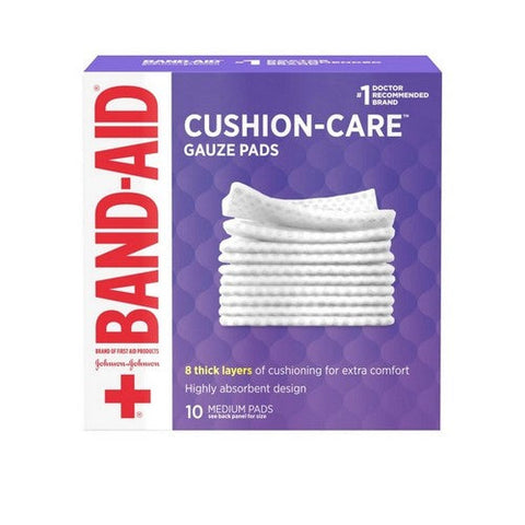 Band-Aid, Cushion-Care Gauze Pads Medium 3 X 3 Inch, 10 Each Band-Aid
