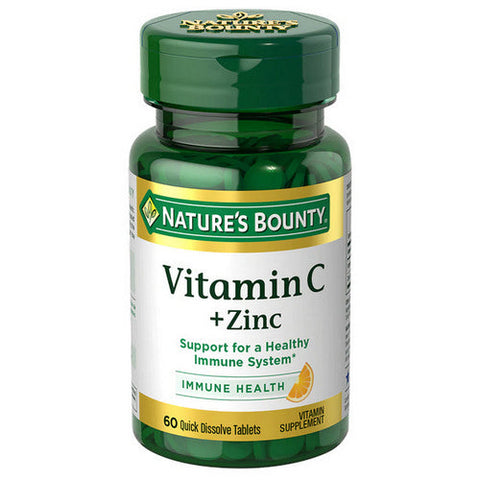 Nature's Bounty, Nature's Bounty Vitamin C plus Zinc Quick Dissolve Tablets, 60 Tablets Nature's Bounty