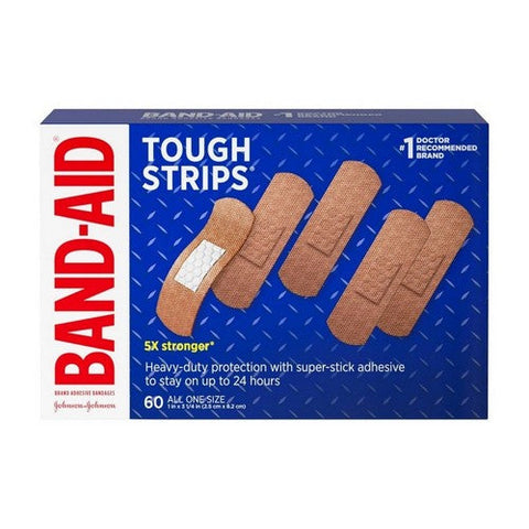 Band-Aid, Tough Strips Adhesive Bandages All One Size, 60E ach Band-Aid