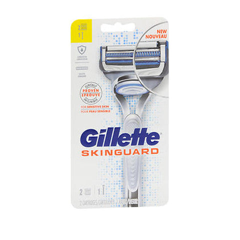 Gillette, Skinguard Men's Razor Handle + 2 Blade Refills, 2.6 Oz Gillette