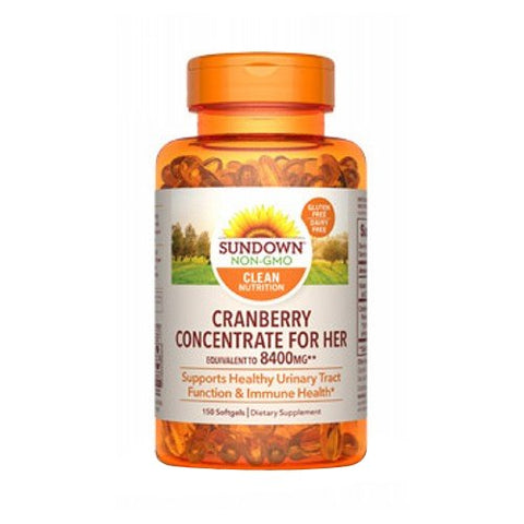 Sundown Naturals, Cranberry Concentrate For Her, 8400 Mg, 150 Softgels Sundown Naturals