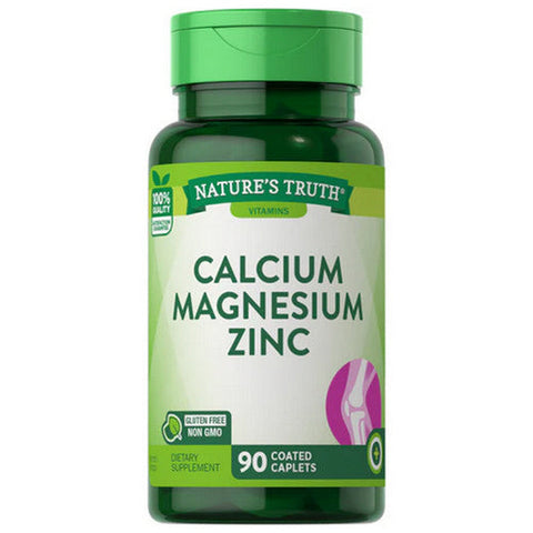 Nature's Truth, Calcium Magnesium Zinc Coated Caplets, 90 Tabs Nature's Truth