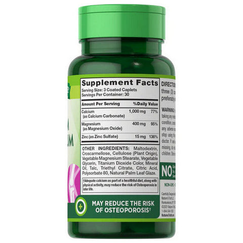 Nature's Truth, Calcium Magnesium Zinc Coated Caplets, 90 Tabs Nature's Truth