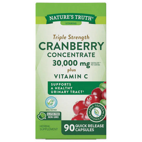 Nature's Truth, Ultra Triple Strength Cranberry Concentrate Plus Vitamin C, 30000 Mg, 90 Caps Nature's Truth