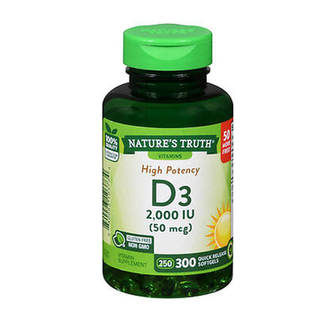 Nature's Truth, High Potency Vitamin D3, 50 Mcg, 300 Softgels Nature's Truth
