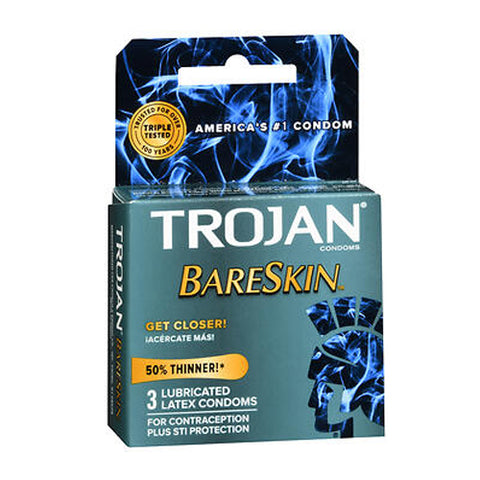 Bareskin Lubricated Latex Condoms 3 Each by Trojan