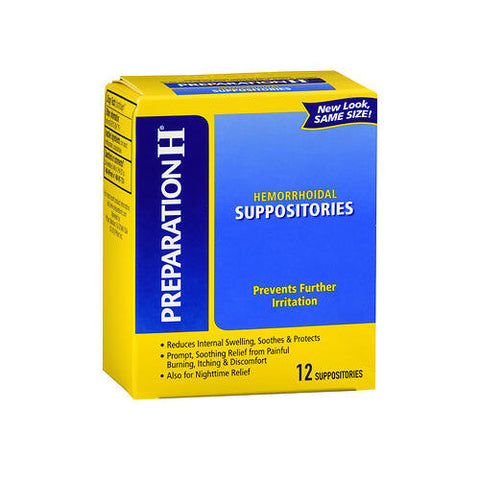 Preparation H, Hemorrhoidal Suppositories, 12 Each Preparation H
