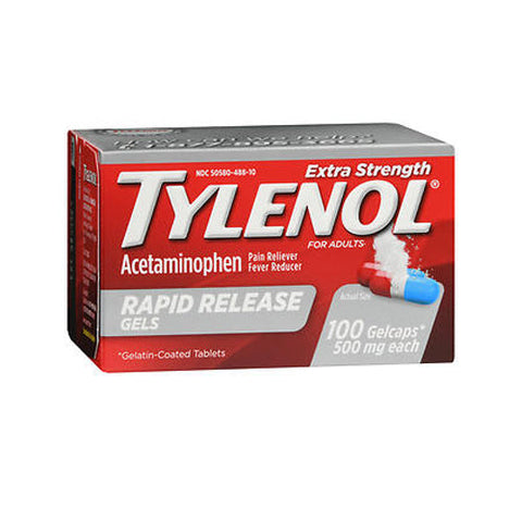 Tylenol, Extra Strength Acetaminophen Rapid Release Gelcaps, 500 Mg, 100 Caps Tylenol