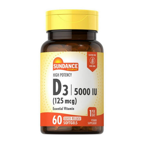 Sundance, High Potency Vitamin D3, 5000 IU, 60 Tabs Sundance