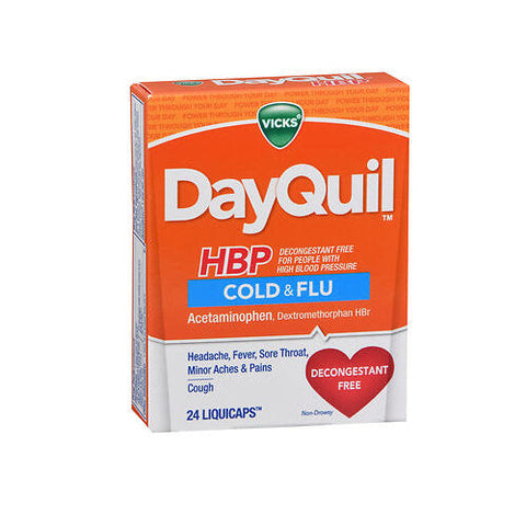 DayQuil, Vicks Dayquil Hbp Cold & Flu Liquicaps, 24 Caps Vicks