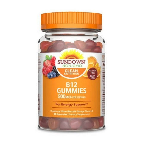 Sundown Naturals, Sundown Naturals B12 Gummies Assorted Flavors, 500 mcg, 50 Count Sundown Naturals