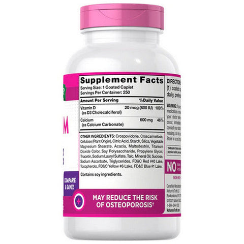 Nature's Truth, Calcium + D3 Caplets, 600 Mg, 250 Tabs Nature's Truth