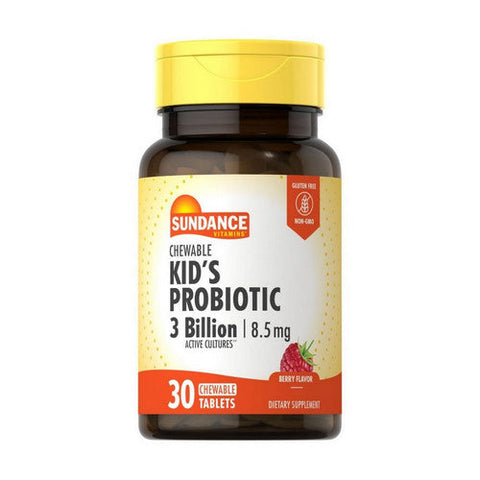 Sundance, Kid'S Probiotic Active Cultures Chewable Natural Berry, 8.5 Mg, 30 Tabs Sundance