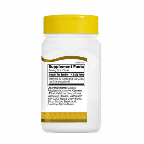 21st Century, Vitamin B-12 Cherry, 5000 Mcg, 110 Tabs 21st Century