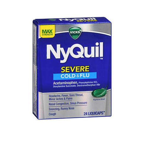 Vicks, Severe Cold & Flu Liquicaps, 24 Caps