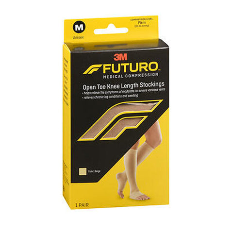 Futuro, Medical Compression Open Toe Knee Length Stockings Firm Unisex Medium Beige, 1 Each Futuro