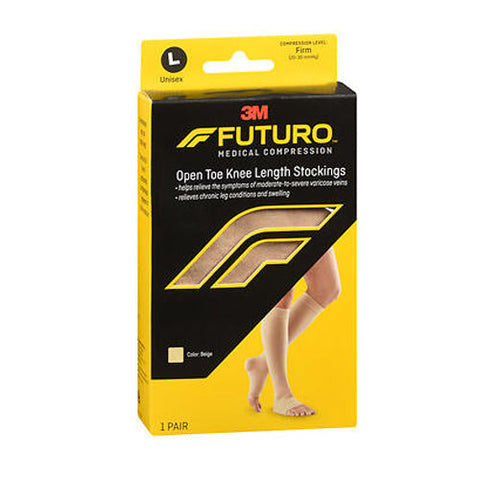 Futuro, Medical Compression Open Toe Knee Length Stockings Firm Unisex Large Beige, 1 Each Futuro