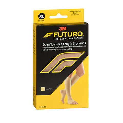 Futuro, Medical Compression Open Toe Knee Length Stockings Firm Unisex Xl Beige, 1 Pair Futuro