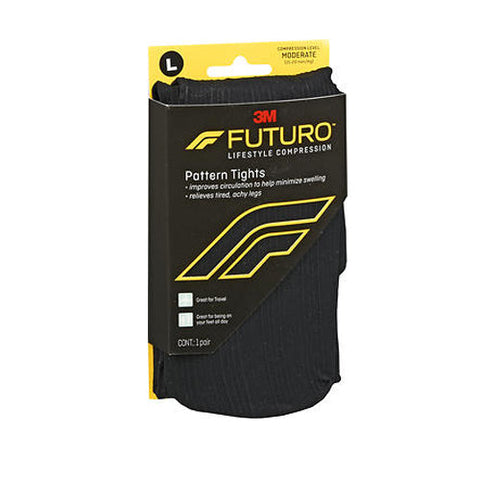 Futuro, Lifestyle Compression Pattern Tights Moderate Large Black, 1 Each Futuro