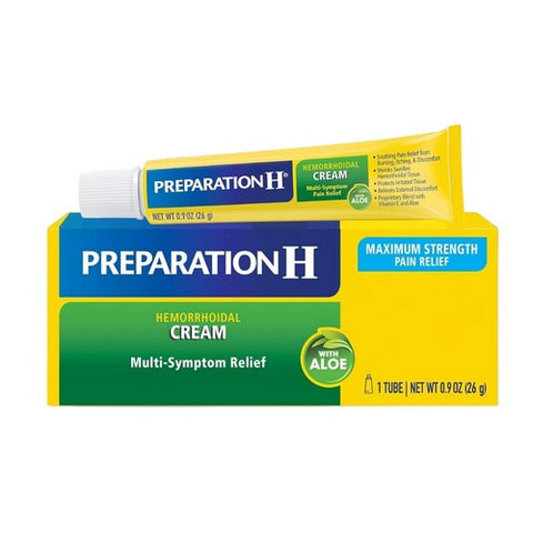 Preparation H, Multi-Symptom Relief Hemorrhoidal Cream With Aloe Maximum Strength, 0.9 Oz Preparation H