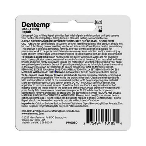 Dentemp, Dentemp Maximum Strength Cap + Filling Repair, 2.64 Grams Dentemp