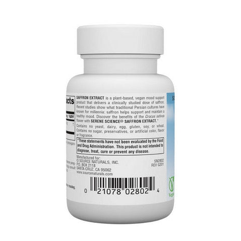 Source Naturals, Serene Science Saffron Extract, 15mg 60 Tabs Source Naturals