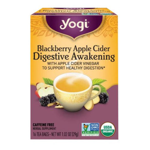 Yogi, Blackberry Apple Cider Vinegar Digestive Awakening, 16 Count Yogi