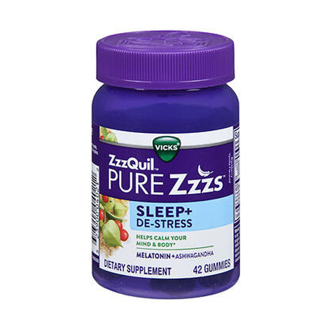 Vicks, ZzzQuil Pure Zzzs De-Stress & Sleep Gummies, 42 Each Vicks