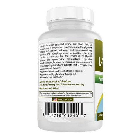 Best Naturals, L-Tyrosine, 500 mg, 180 Caps Best Naturals