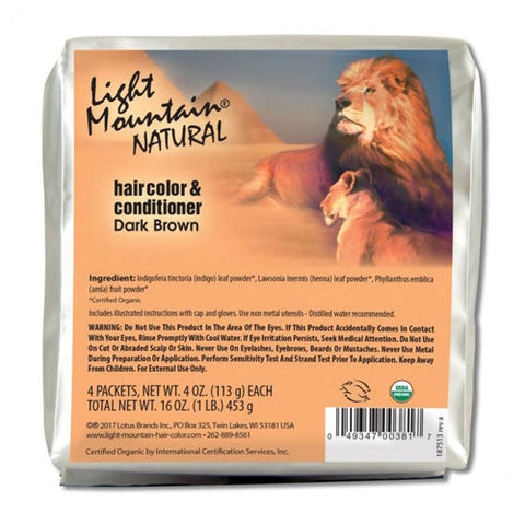 Light Mountain, Natural Hair Color And Conditioner Dark Brown, 16 Oz Light Mountain