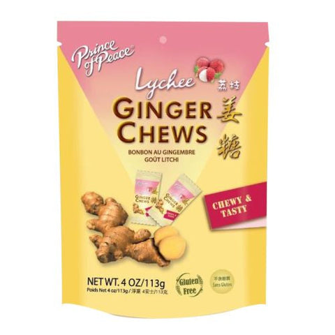 Prince Of Peace, Ginger Chews, 0, Lychee 4 Oz Prince Of Peace