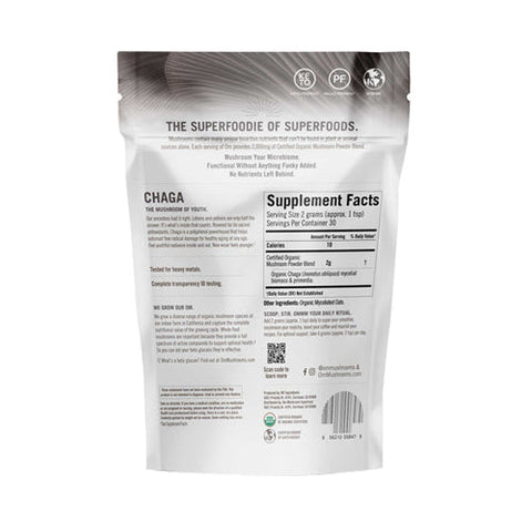 Om Mushrooms, Mushroom Superfood Powder, Chaga 60 Grams Om Mushrooms