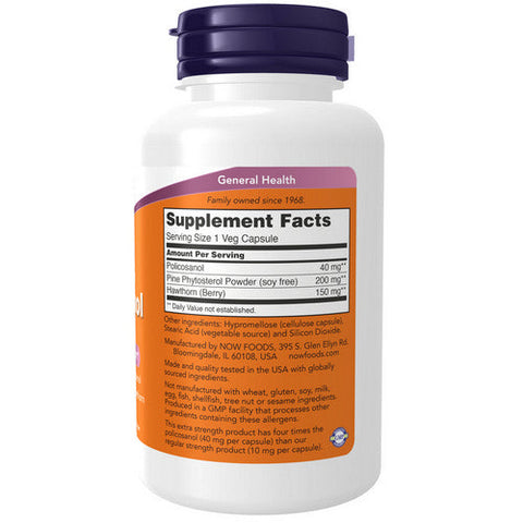 Now Foods, Policosanol Extra Strength, 40 Mg, 90 Veg Caps Now Foods