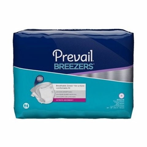 First Quality, Unisex Adult Incontinence Brief Breezers Regular Disposable Heavy Absorbency, Count of 20 First Quality