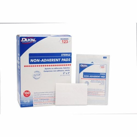 Dukal, Non-Adherent Dressing 2 X 3 Inch Sterile 123, Box Of 100 Dukal