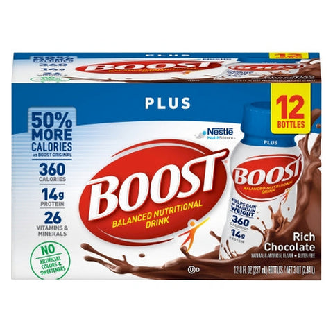 Nestle Healthcare Nutrition, Boost Plus Nutritional Drink Rich Chocolate, 8 Oz Nestle Healthcare Nutrition