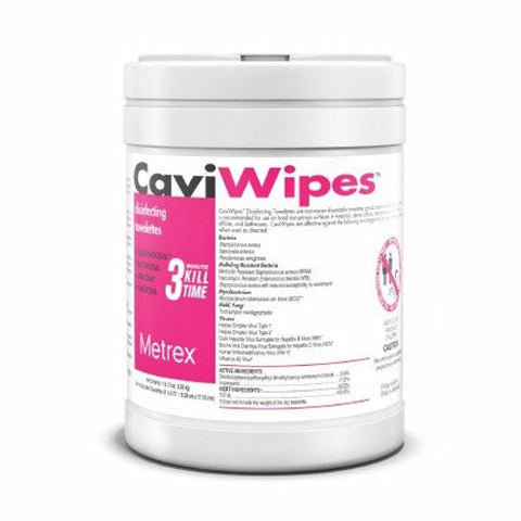 Metrex Research, Surface Disinfectant CaviWipes Alcohol Based Wipe NonSterile Canister Disposable Alcohol S, Count of 12