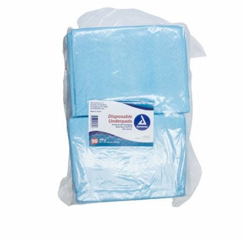 Dynarex, Underpad Dynarex  30 X 30 Inch Disposable Fluff / Polymer Heavy Absorbency, Count of 100 Dynarex