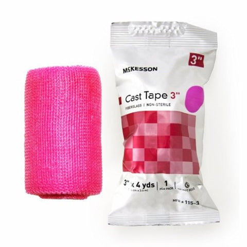 McKesson, Cast Tape McKesson 3 Inch X 12 Foot Fiberglass Pink, Box Of 10 McKesson