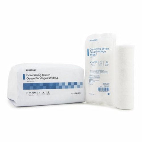 McKesson, Conforming Bandage McKesson Polyester 6 Inch X 4-1/10 Yard Roll Shape Sterile, 1 Roll McKesson