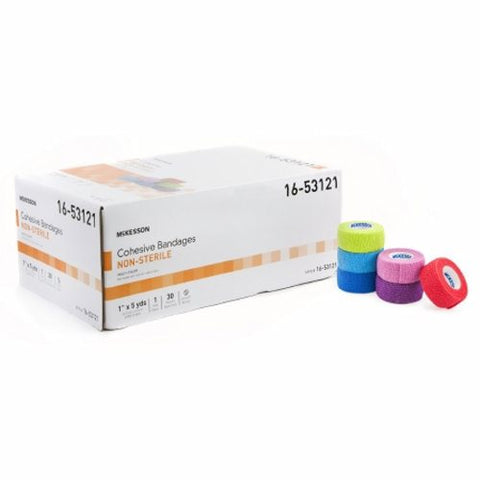 McKesson, Cohesive Bandage McKesson 1 Inch X 5 Yard Standard Compression Self-adherent Closure Purple / Pink /, Count of 30 McKesson