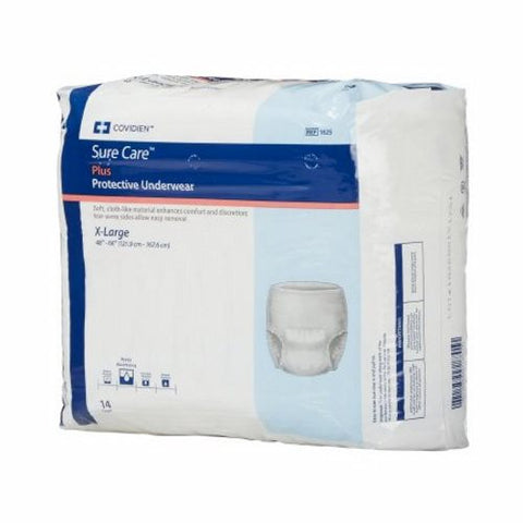 Cardinal, Unisex Adult Absorbent Underwear Sure Care Plus Pull On with Tear Away Seams X-Large Disposable Heav, Count of 14 Cardinal