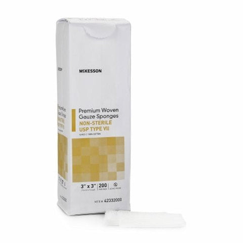 McKesson, USP Type VII Gauze Sponge McKesson Cotton 12-Ply 3 X 3 Inch Square NonSterile, Case Of 20 McKesson