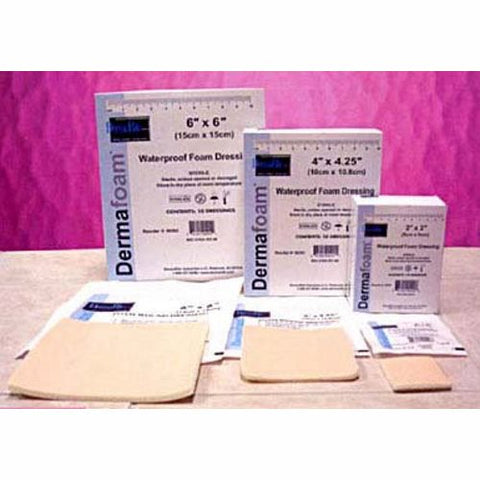 DermaRite, Foam Dressing 4 X 4-1/4 Inch Sterile, Box Of 10 DermaRite