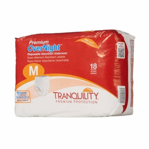 Tranquility, Premium OverNight Underwear Adult Medium Unisex, Count of 18 Tranquility