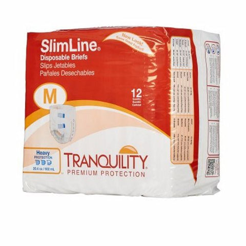 Tranquility, Unisex Adult Incontinence Brief Tranquility Slimline Tab Closure Medium, 1 Pack Tranquility