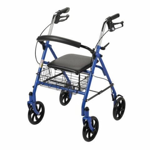McKesson, 4 Wheel Rollator McKesson Blue Folding Steel Frame, Count of 1 McKesson