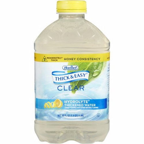 Hormel, Thickened Water Thick & Easy  Hydrolyte  46 oz. Container Bottle Lemon Flavor Ready to Use Honey Con, Count of 6 Hormel