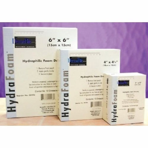 DermaRite, Foam Dressing Hydrafoam 2 X 2 Inch Square Non-Adhesive without Border Sterile, Box Of 10 DermaRite
