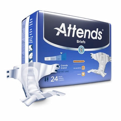 Attends, Unisex Incontinence Brief Large Disposable Heavy Absorbency DDA30, Count of 24 Attends